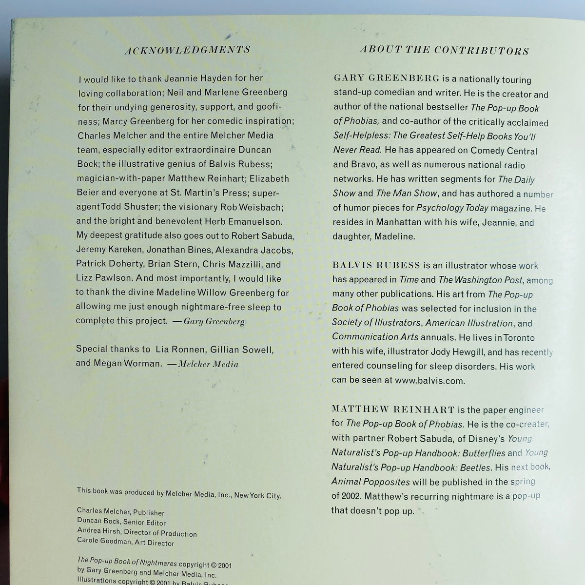 The Pop-Up Book of Nightmares by Gary Greenberg, Matthew Reinhart