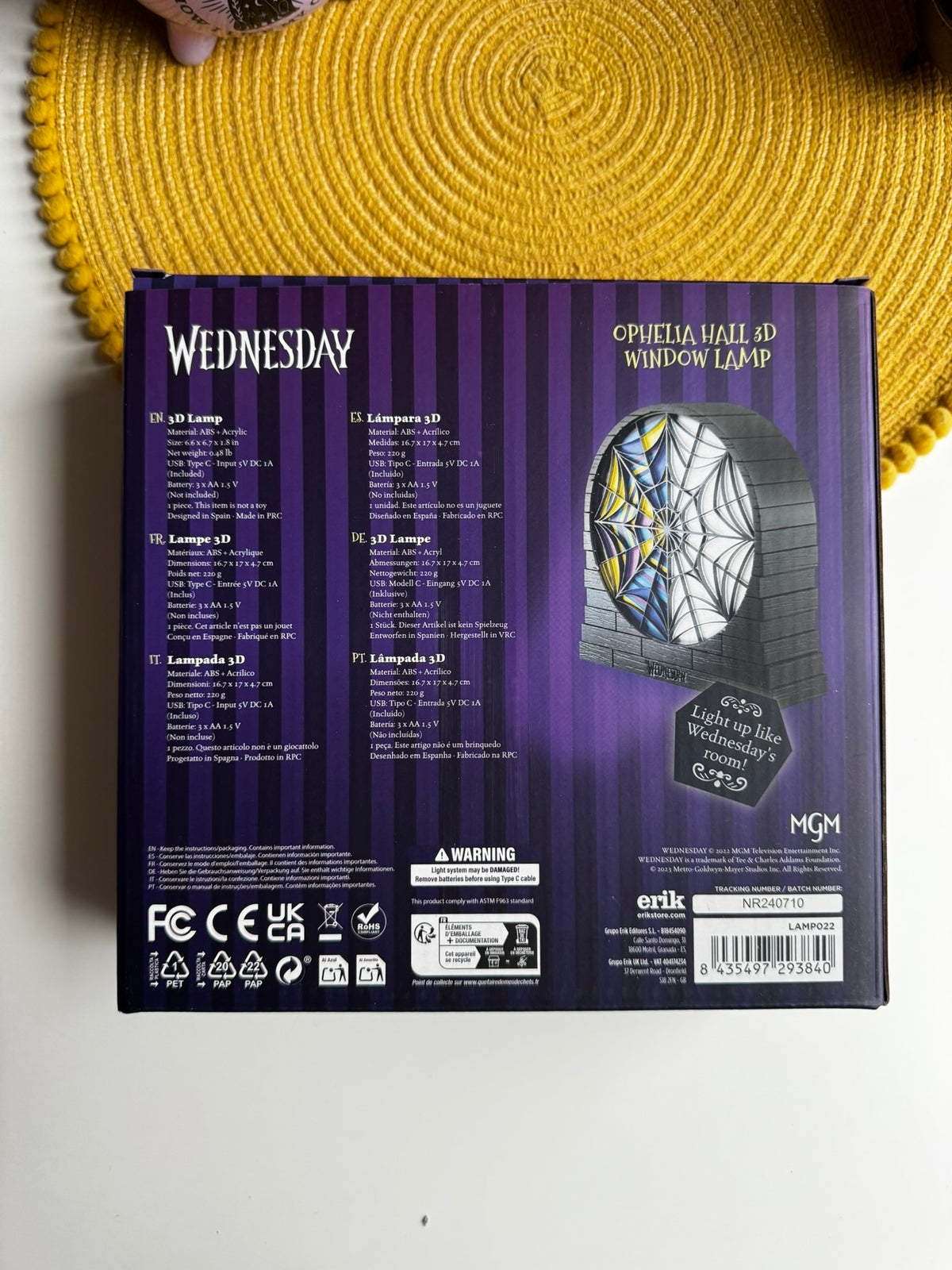 Wednesday Addams Desk Lamp Table, LED, USB Powered
