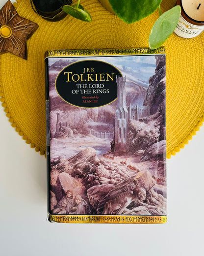 A hardcover copy of The Lord of the Rings