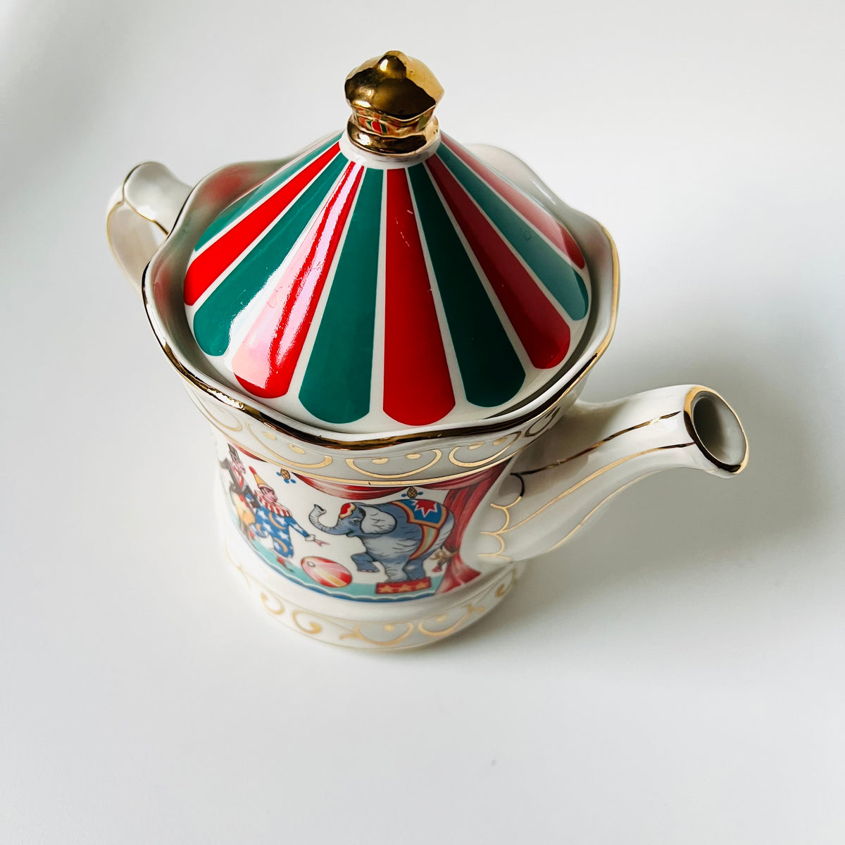 Vintage Sadler Edwardian Entertainments "Circus" Teapot Blue Red