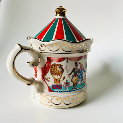 Vintage Sadler Edwardian Entertainments "Circus" Teapot Blue Red
