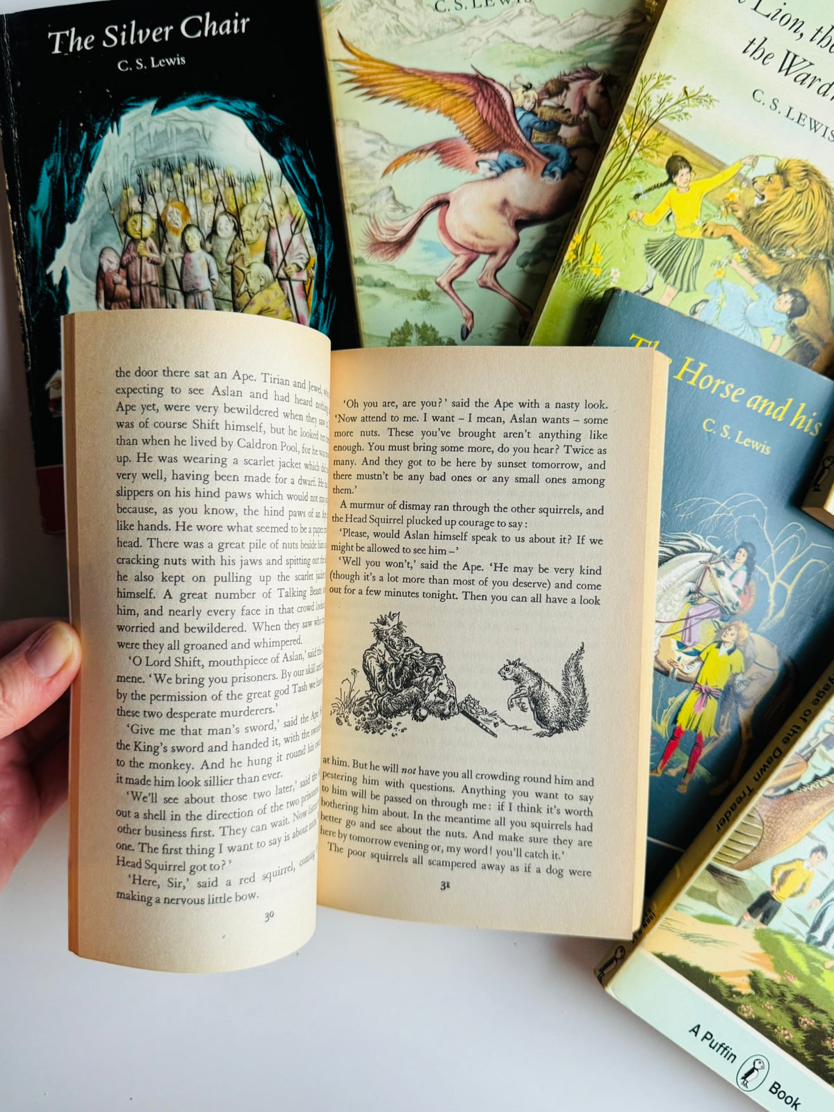 Vintage The Chronicles of Narnia Seven Book Set, C S Lewis, 1976 Edition