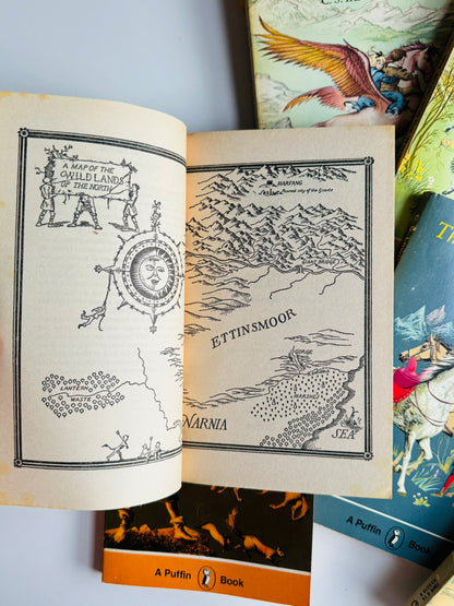 Vintage The Chronicles of Narnia Seven Book Set, C S Lewis, 1976 Edition