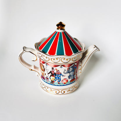Vintage Sadler Edwardian Entertainments "Circus" Teapot Blue Red